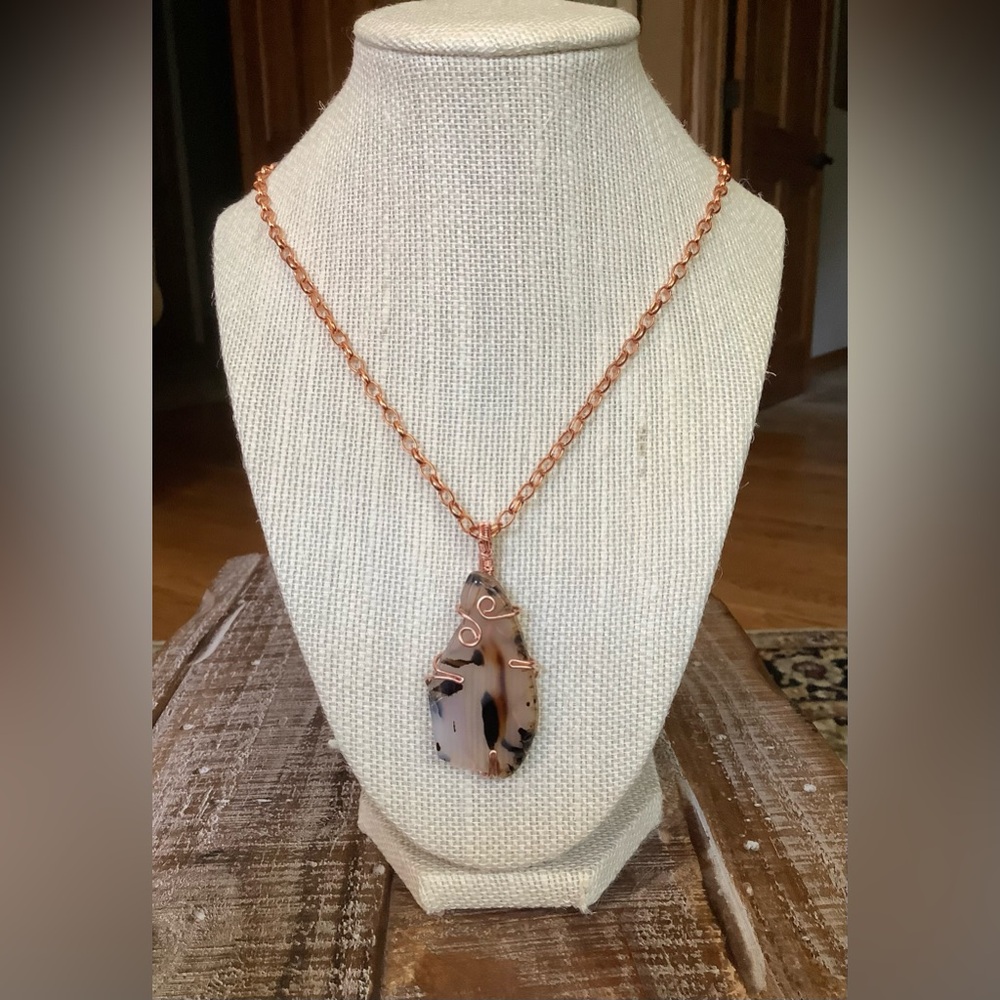 Montana Moss Agate Copper Handcrafted Necklace